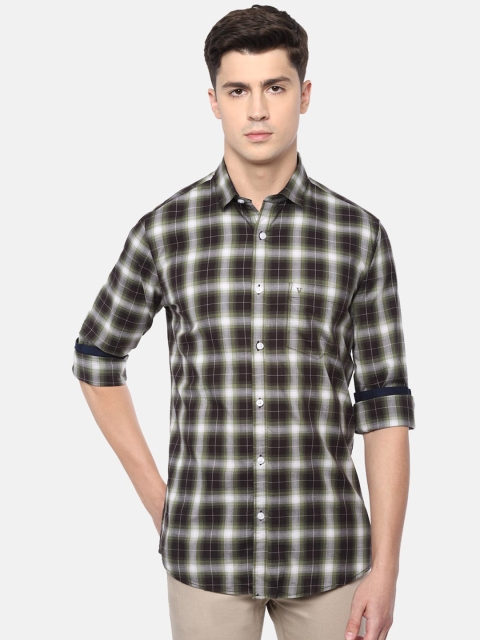 

Van Heusen Sport Men Green Slim Fit Checked Cotton Casual Shirt