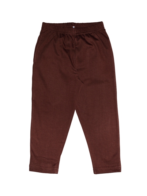 

KiddoPanti Boys Brown Solid Pure Cotton Lounge Pants