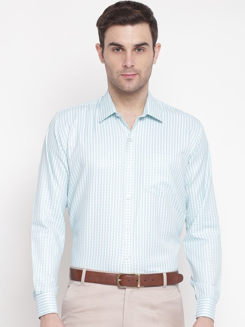

GHPC Men Green Regular Fit Checked Formal Shirt