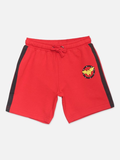 

Kids Ville Girls Red Wonder Woman Printed Regular Fit Regular Shorts