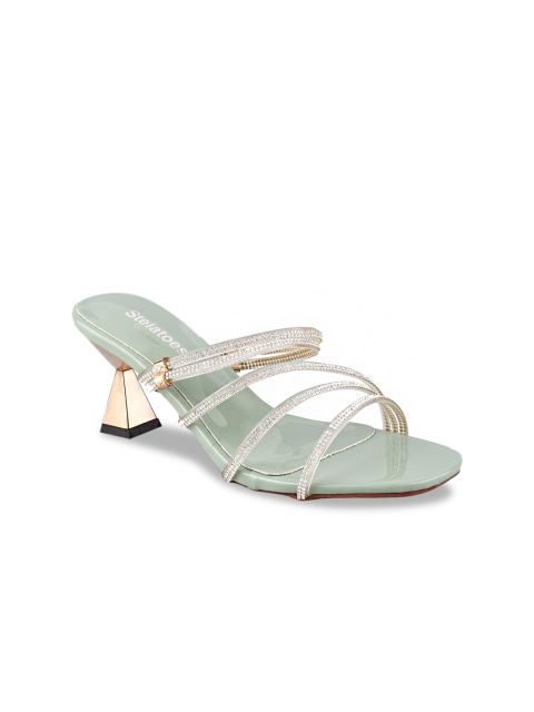 

Stelatoes Women Green Embellished Block Heels