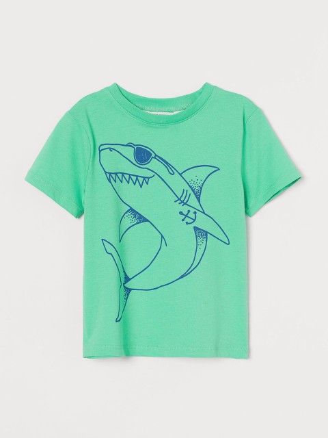 

H&M Boys Green Printed T-shirt