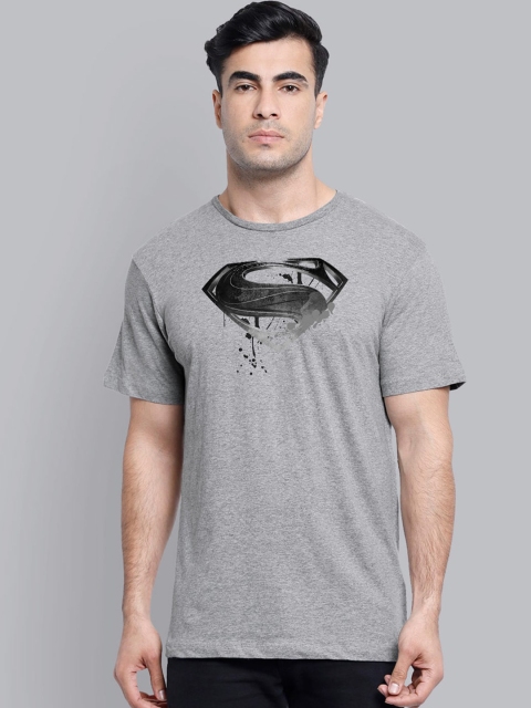 

Free Authority Men Grey Superman Printed Cotton Round Neck Pure Cotton T-shirt