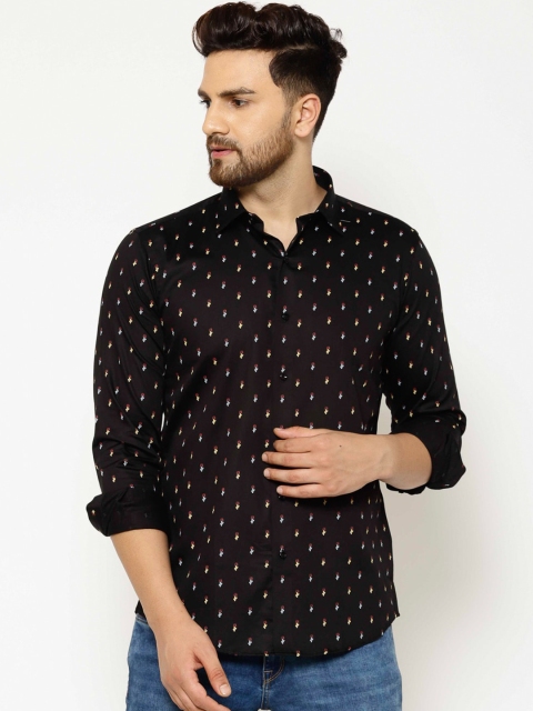 

EPPE Men Black Slim Fit Printed Casual Shirt
