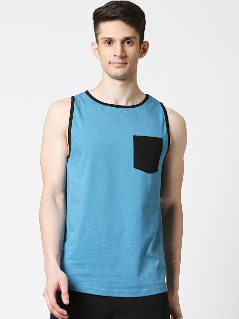 Bewakoof Men Blue Solid Innerwear Vest