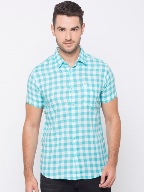 

SPYKAR Men Blue Slim Fit Checked Casual Shirt