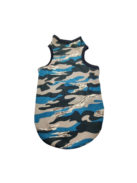 

PETS EMPIRE Blue & Black Camouflage Printed Dog T-Shirt