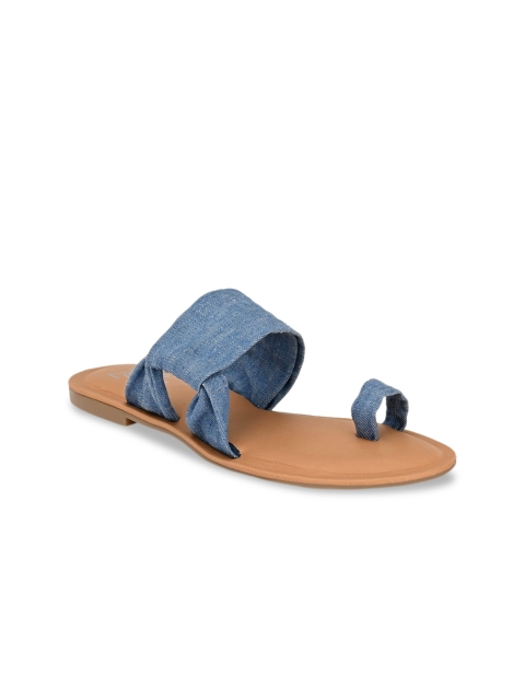 

Zebba Women Blue Solid Fabric One Toe Flats