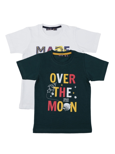 

Pothys Boys Pack Of 2 Printed Cotton Round Neck T-shirt, White