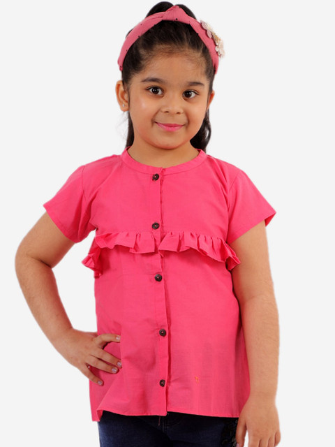 

YK Pink Pure Cotton Shirt Style Top