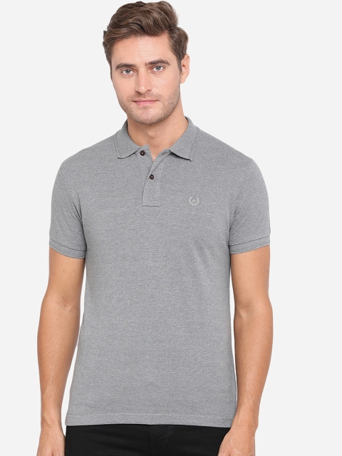 

Greenfibre Men Grey Solid Polo Collar T-shirt
