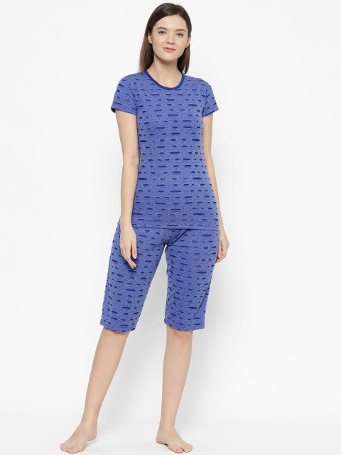 

VIMAL JONNEY Women Blue Cotton Blend Night Suit