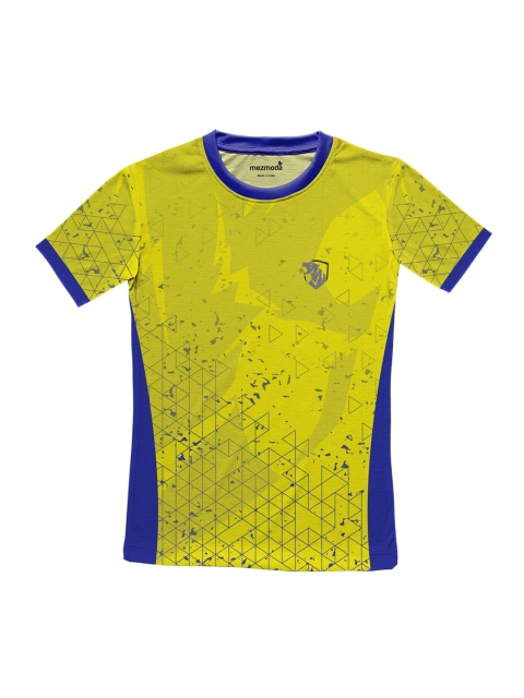 

mezmoda Boys Yellow Printed Round Neck T-shirt