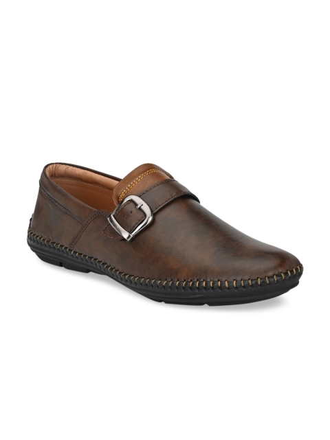 

Mactree Men Brown Solid Formal Slip-Ons