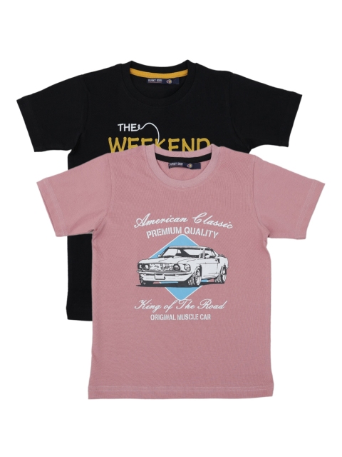 

Pothys Boys Pack of 2 Printed Round Neck T-shirt, Peach