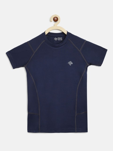 

CHIMPRALA Boys Navy Blue Solid Round Neck Sports T-shirt