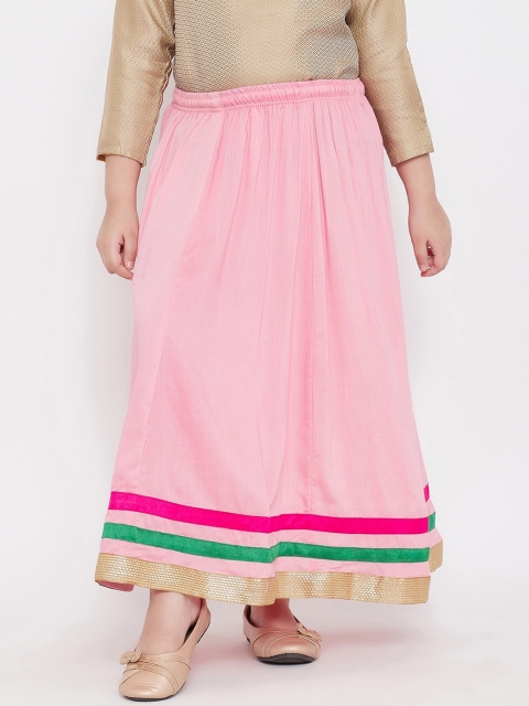 

Baani Creations Girls Pink Solid Flared Maxi Skirt