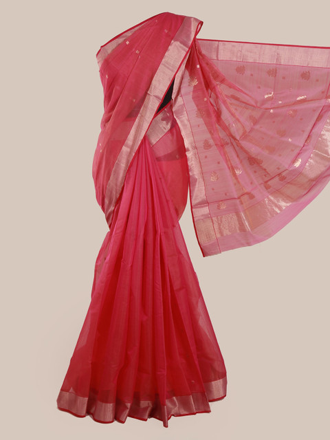

Pothys Pink Pure Silk Woven Design Kanjeevaram Saree