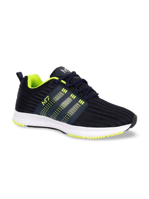 

M7 by Metronaut Men Navy Blue & Green Woven Design Sneakers