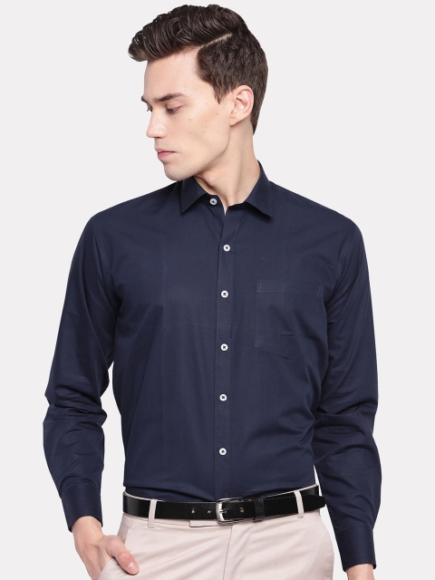 

GHPC Men Navy Blue Regular Fit Solid Casual Shirt