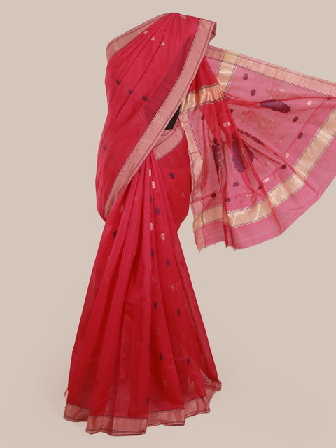 

Pothys Pink Pure Silk Woven Design Kanjeevaram Saree