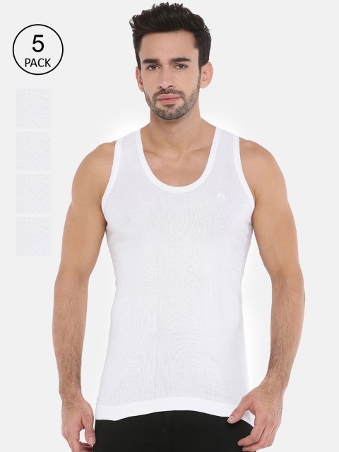 

Chennis Men Pack Of 5 White Solid Innerwear Vest VSRIB 001