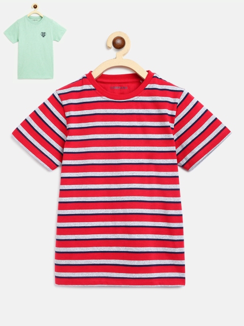 

Campana Boys Pack of 2 Multicoloured Striped Round Neck T-shirt, Multi