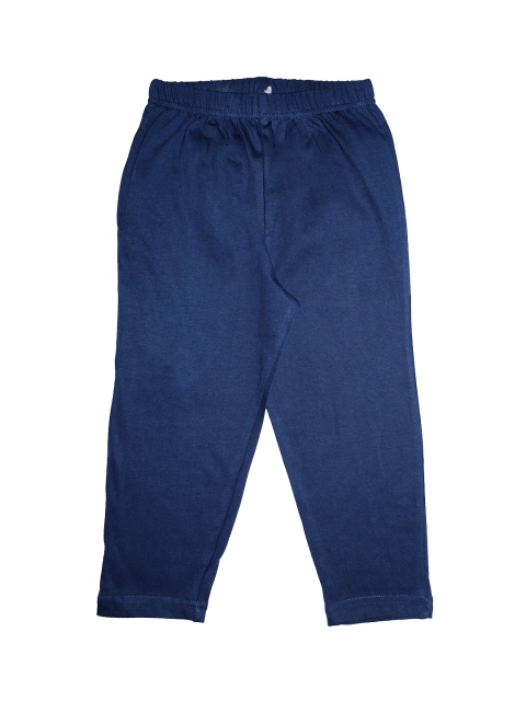 

KiddoPanti Boys Navy Blue Solid Pure Cotton Lounge Pants