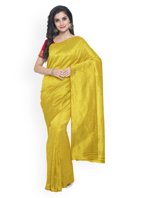 

Kalamandir Golden Woven Design Silk Blend Saree, Gold