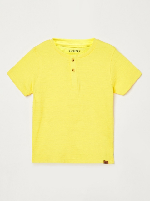 

Juniors by Lifestyle Boys Yellow Solid Henley Neck T-shirt