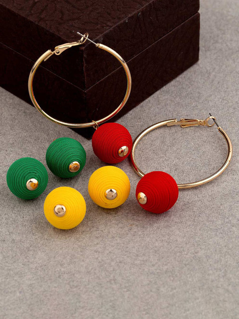 

Studio Voylla Gold-Toned Contemporary Hoop Earrings