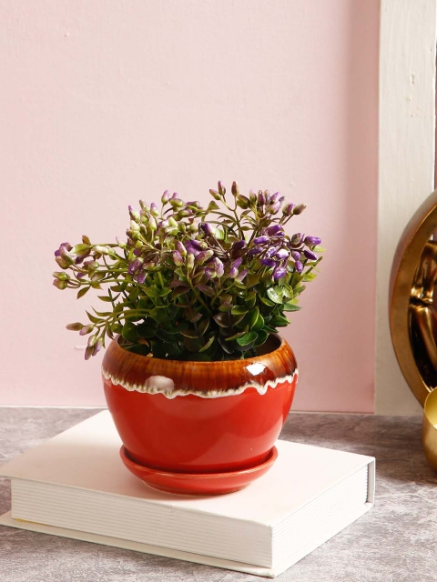 

Aapno Rajasthan Red & Brown Solid Ceremic Planter