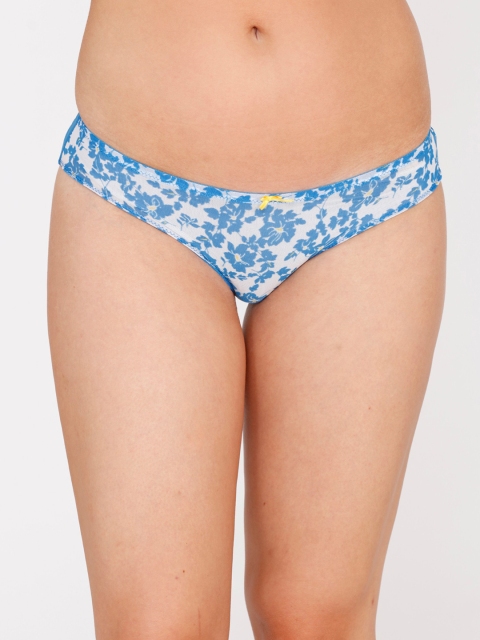 

Zivame Women White & Blue Printed Bikini Briefs ZI2459
