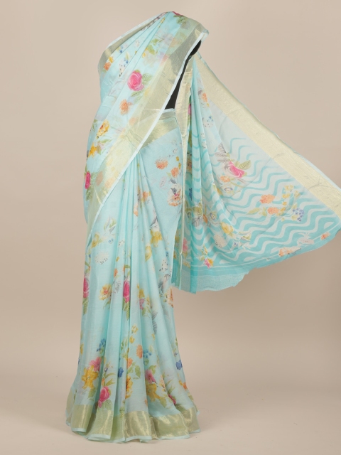 

Pothys Blue Embroidered Saree