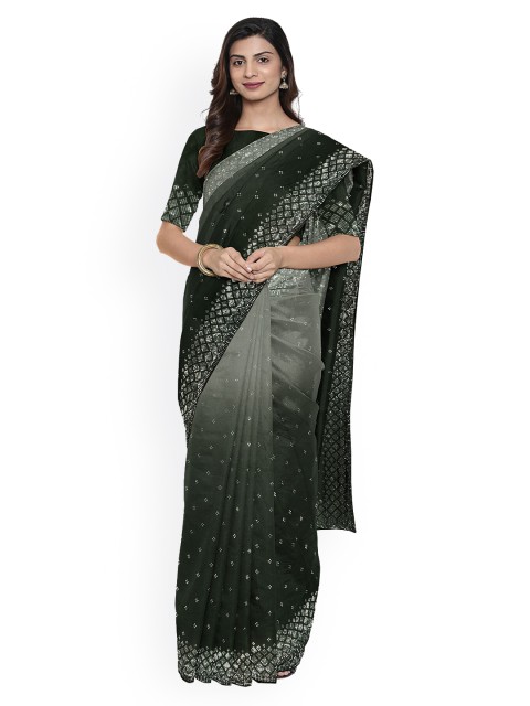 

Kalamandir Grey & Black Silk Blend Dyed Saree