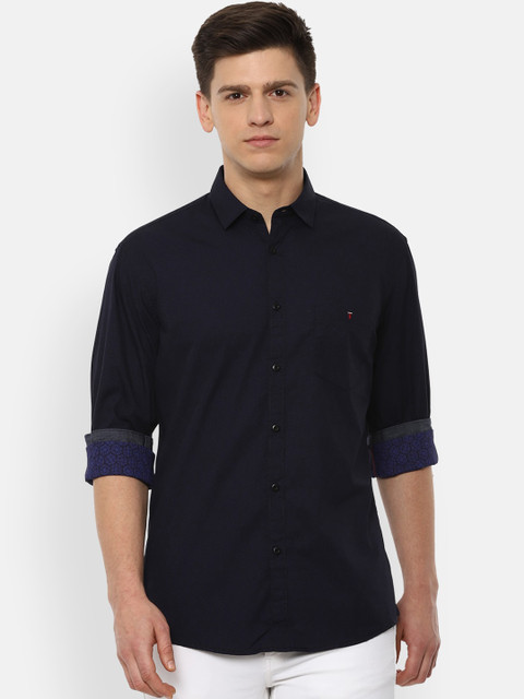 

Louis Philippe Jeans Men Navy Blue Slim Fit Solid Casual Shirt
