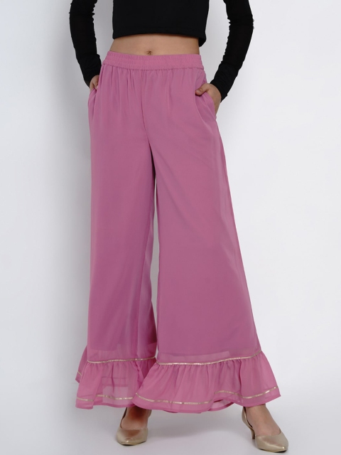 

Texco Women Mauve Regular Fit Solid Culottes