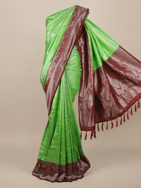 

Pothys Green Woven Design Jute Silk Saree