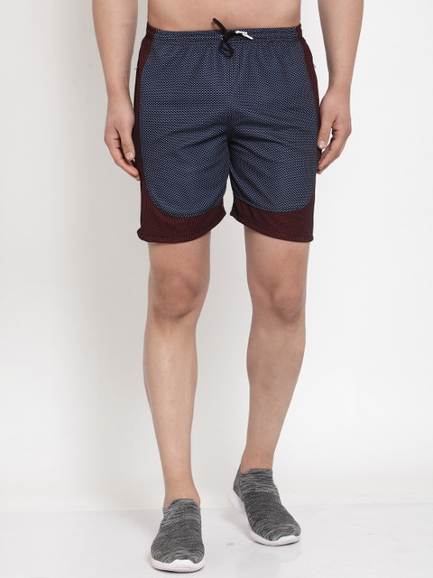 

KLOTTHE Men Blue & Red Printed Regular Shorts