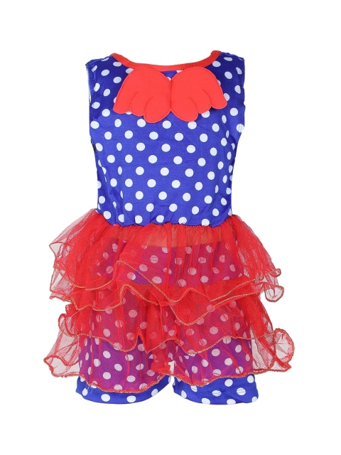 

PASSION PETALS Girls Blue & Red Polka Dot Print Swim Set