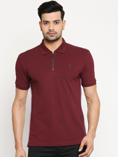 

Mufti Men Maroon Slim Fit Solid Polo Collar T-shirt