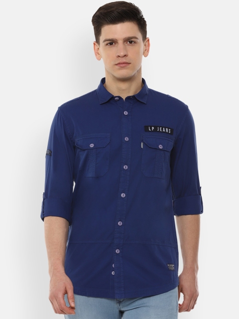 

Louis Philippe Jeans Men Blue Slim Fit Solid Casual Shirt