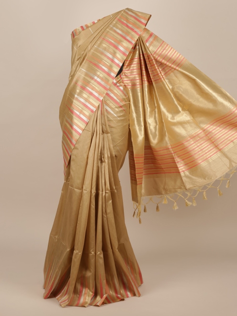 

Pothys Gold-Toned Solid Jute Silk Saree
