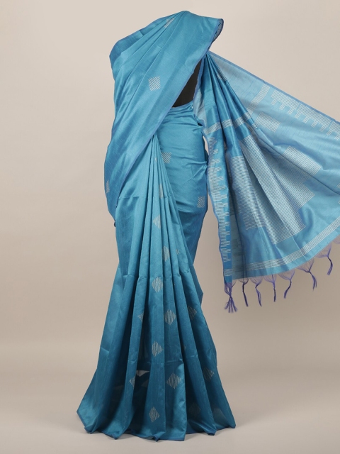 

Pothys Blue & Grey Jute Silk Woven Design Saree