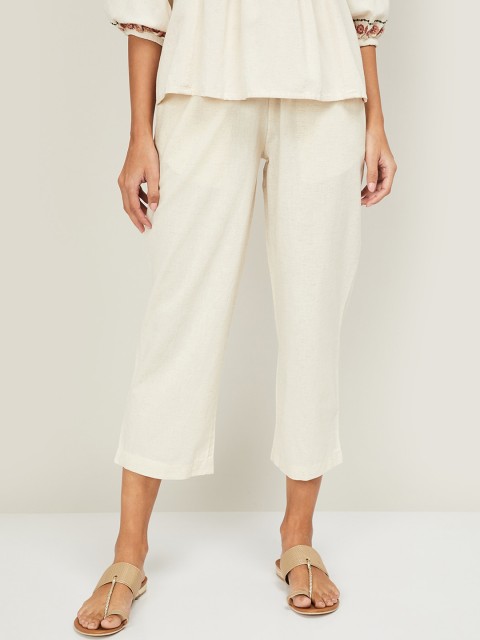 

Colour Me by Melange Women Off-White Regular Fit Solid Culottes