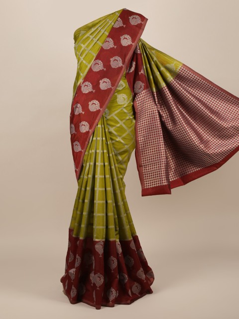 

Pothys Green Woven Design Jute Silk Saree