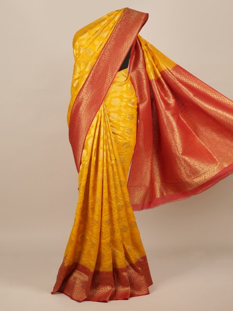 

Pothys Yellow Woven Design Pure Chiffon Saree