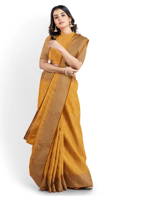 

Kalamandir Mustard Yellow Silk Blend Woven Design Banarasi Saree