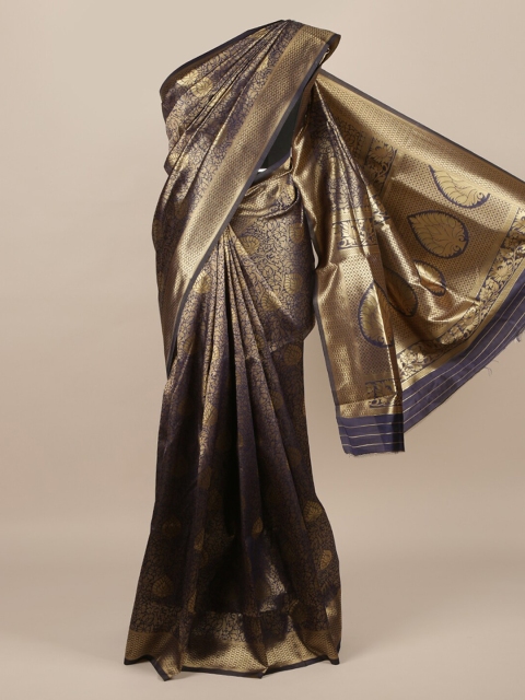 

Pothys Navy Blue Woven Design Jute Silk Saree