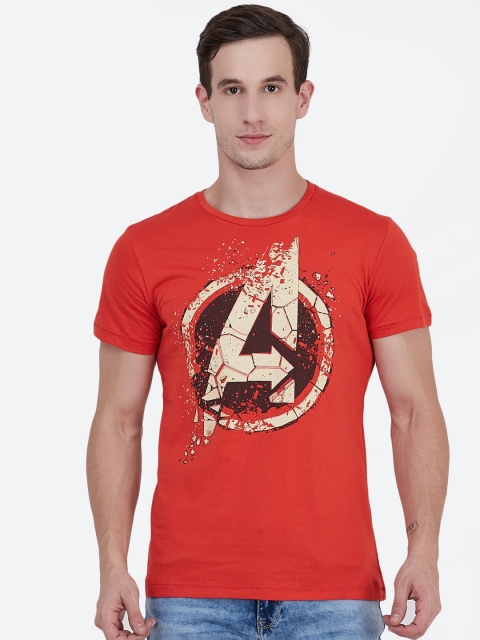 

Free Authority Men Orange Printed Round Neck Avengers T-shirt